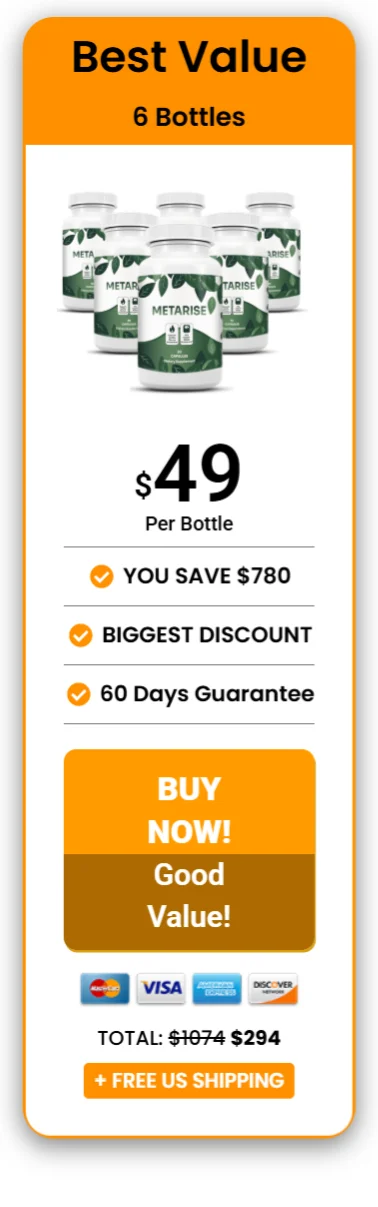 Metarise™ 6 bottles pricing